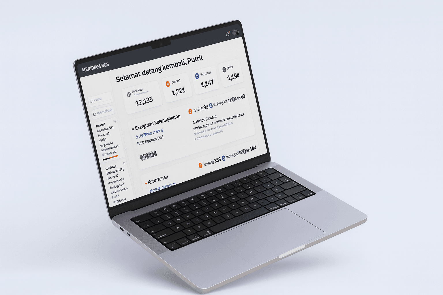 Tampilan Meridian RCS di laptop